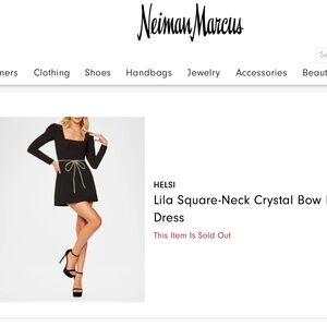 NWT Helsi Lila Crystal Bow Mini Dress in Black XS